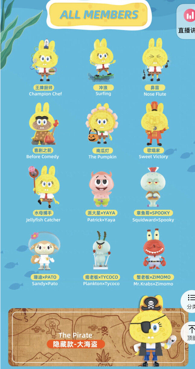 Labubu The Monsters SpongeBob SquarePants Blind Box